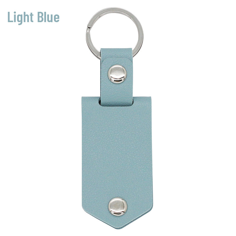 Custom Leather Photo Text Keychain Anniversary Gift For Couple