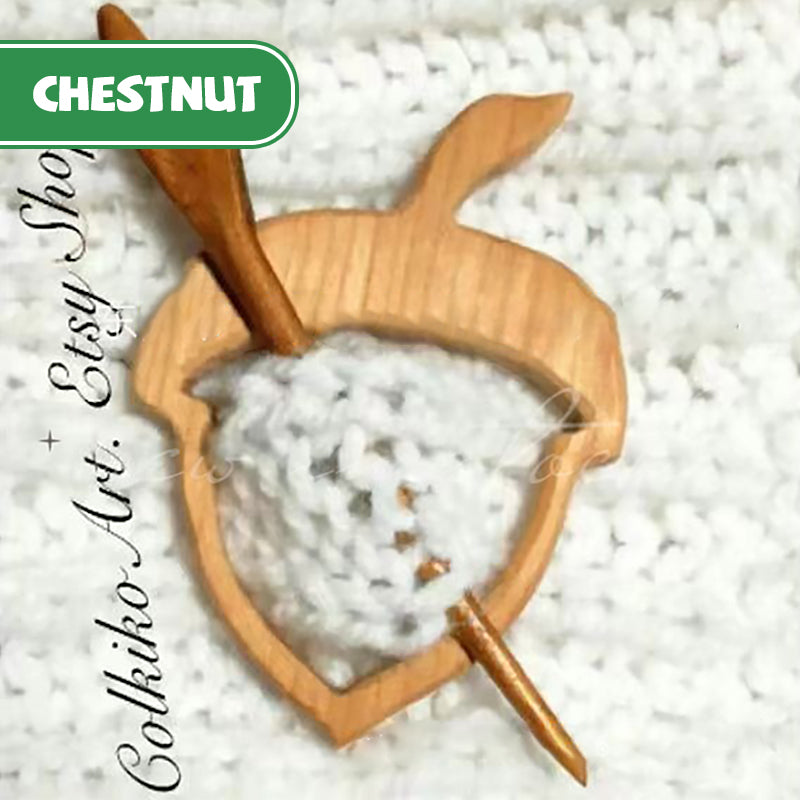 Handmade Wooden Brooch Pin