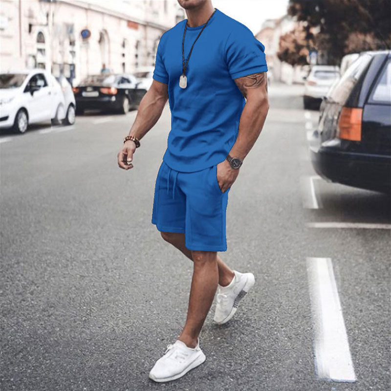 Men's Summer Short Sleeve Shorts Set