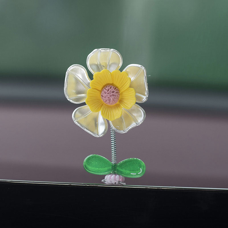 Car Center Console Shaking Head Flower Ornament（5 Pcs)