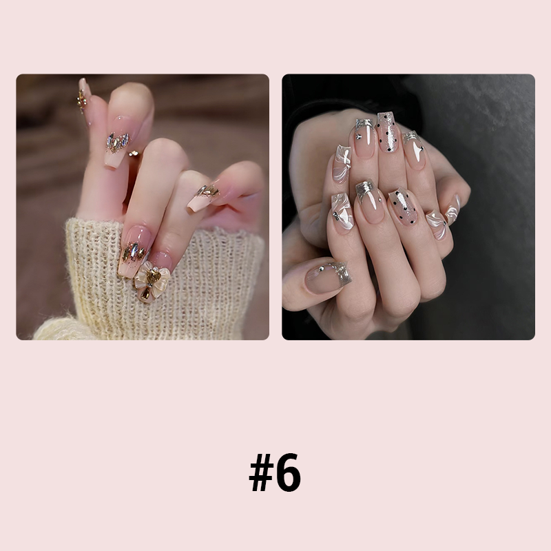 Glass Diamond Manicure Nails