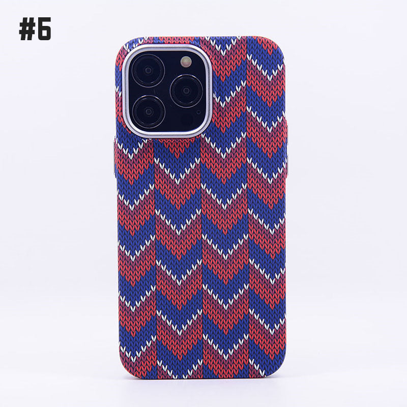 Luminous Magnetic Woven Pattern Mobile Phone Case