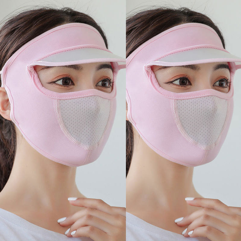 Sunscreen Mask With Brim Ice Silk Thin Sunshade Mask