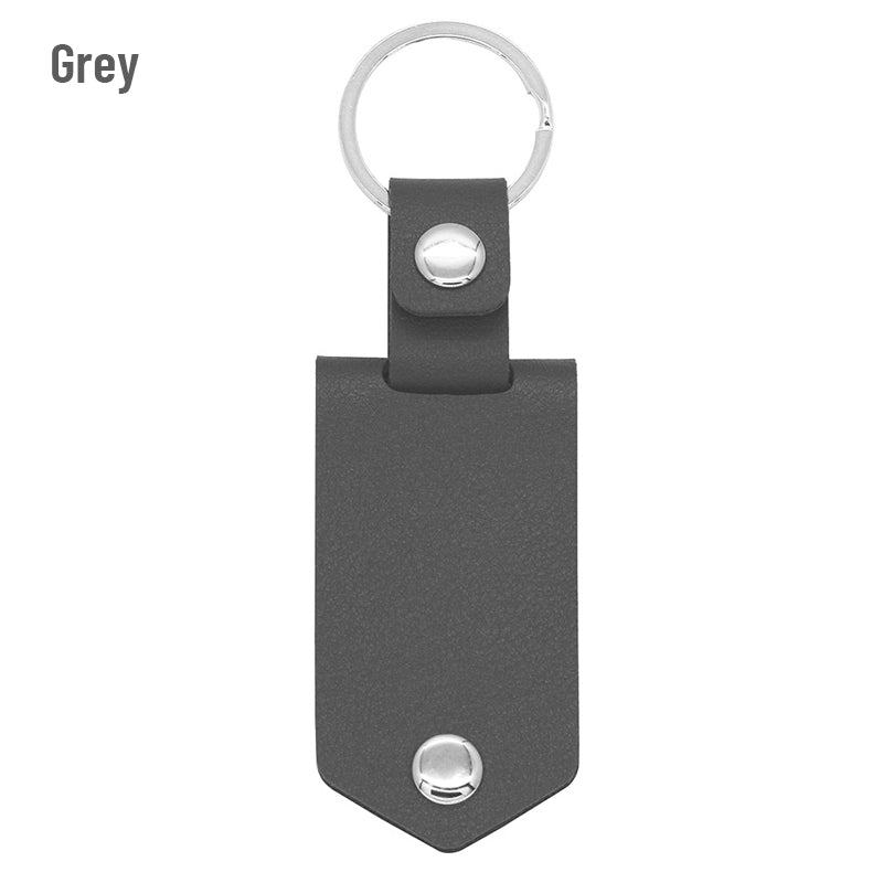 Custom Leather Photo Text Keychain Anniversary Gift For Couple