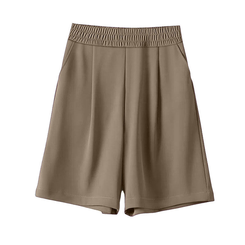 High Waist Ice Silk Suit Shorts