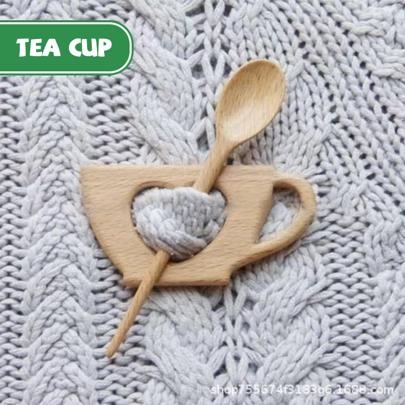 Handmade Wooden Brooch Pin