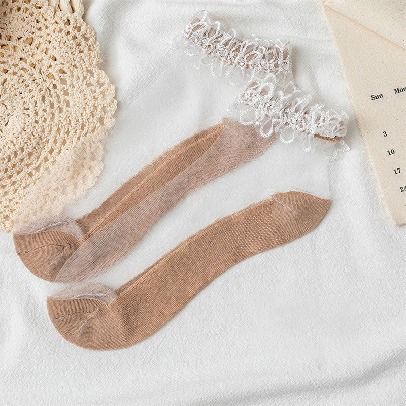 Summer Lace Crystal Socks