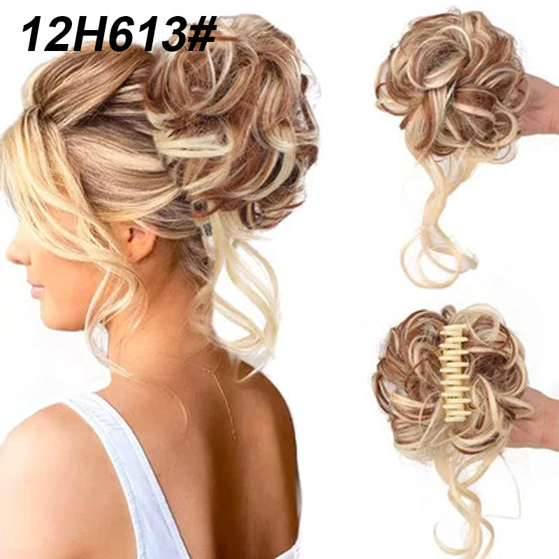 Lockiges Brötchen/Ball head wig clip