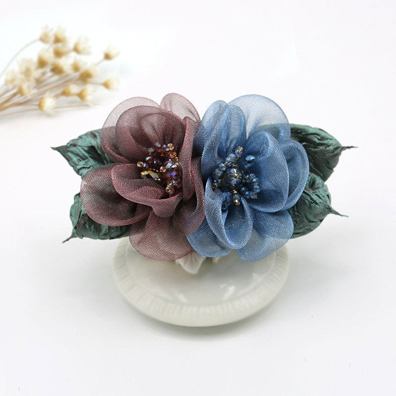 Tulle Flower Hair Net Hair Clip