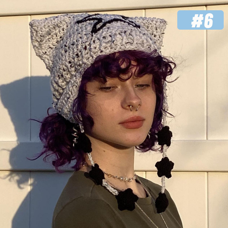 Hand Knitted Fox Ear Beanie