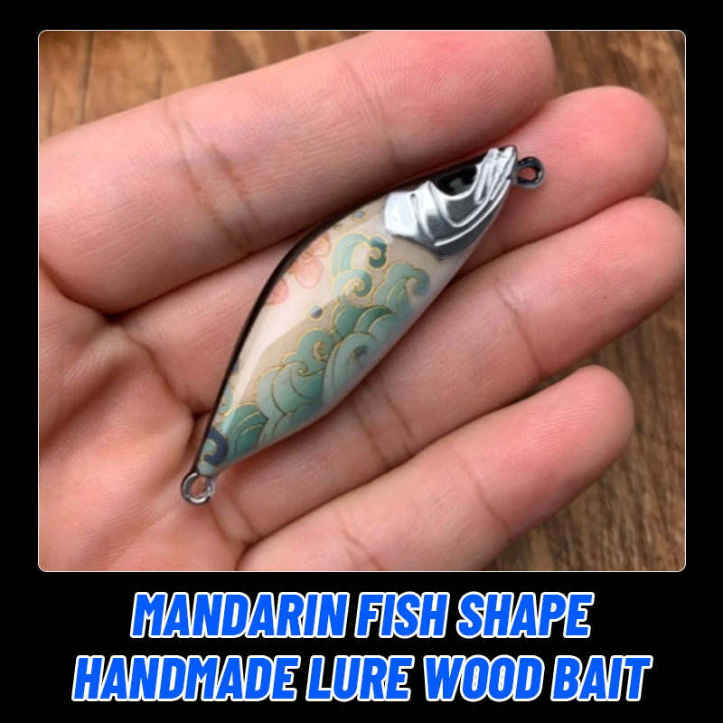 Mandarin Fish Shape Handmade Lure Wood Bait -#6