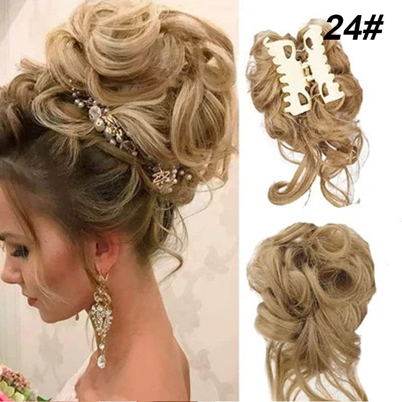 Lockiges Brötchen/Ball head wig clip