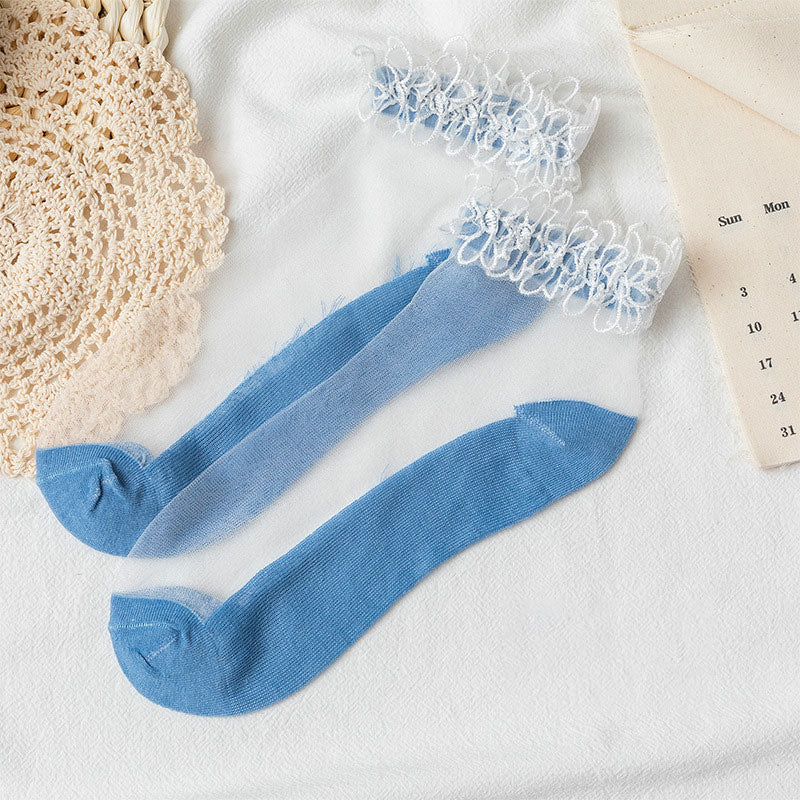 Summer Lace Crystal Socks