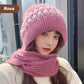 Gorro De Punto Con Bufanda Gruesa Y Cálida./knitted scarf hat