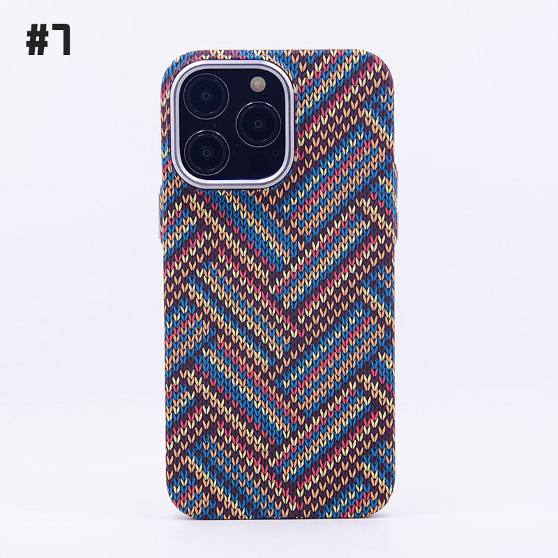 Luminous Magnetic Woven Pattern Mobile Phone Case