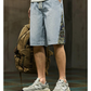 Embroidered Denim Shorts