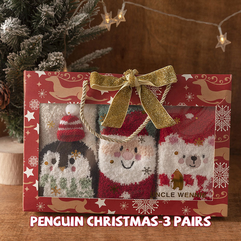 Cute Christmas Coral Fleece Socks