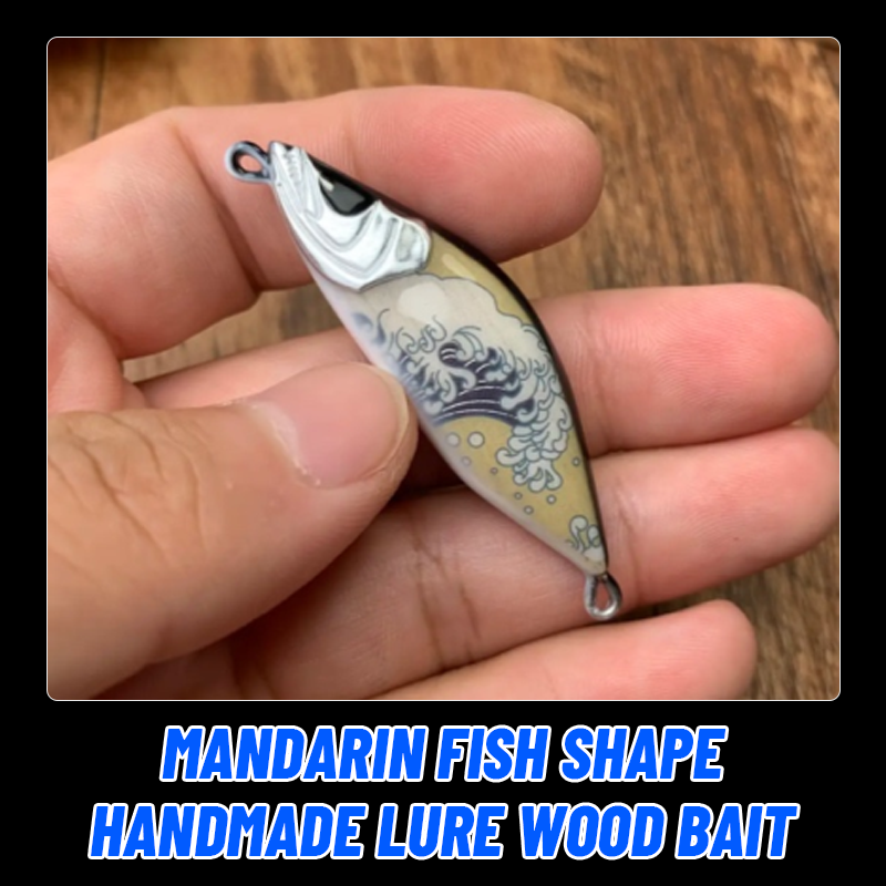 Mandarin Fish Shape Handmade Lure Wood Bait - #9