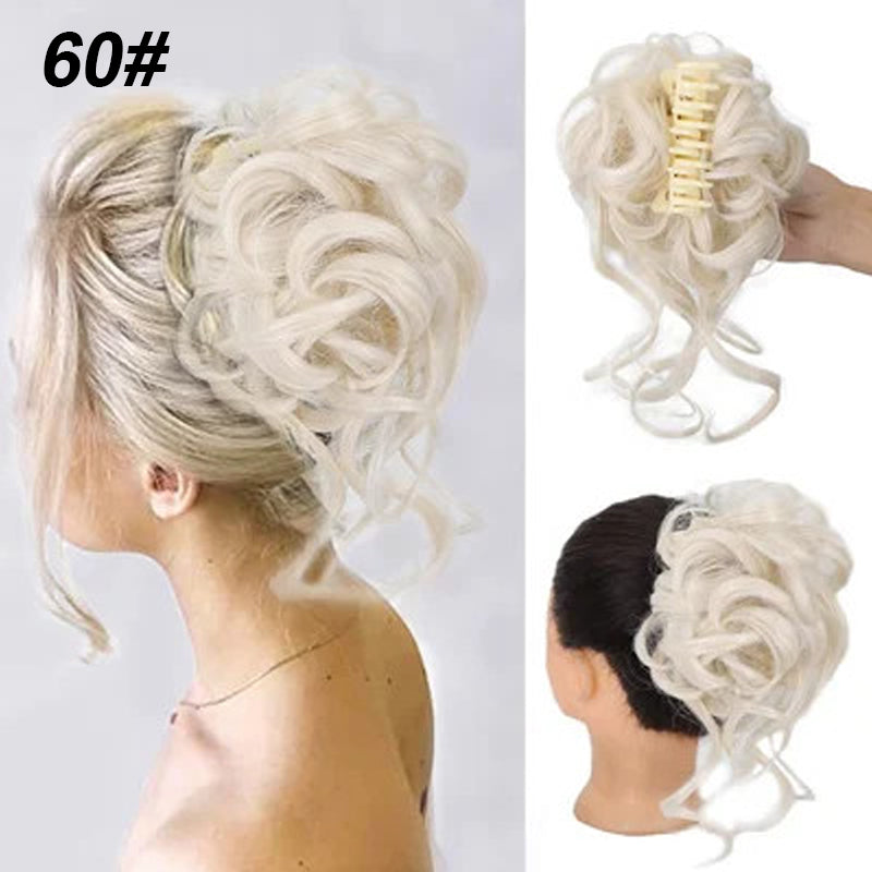 Lockiges Brötchen/Ball head wig clip