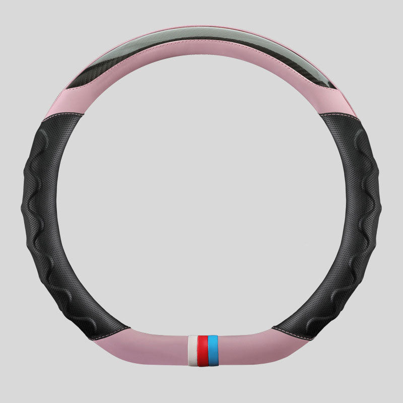 Carbon Fiber Color Block Steering Wheel Cover