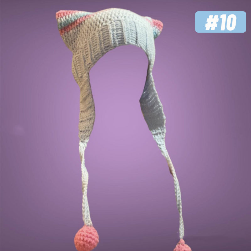 Hand Knitted Fox Ear Beanie