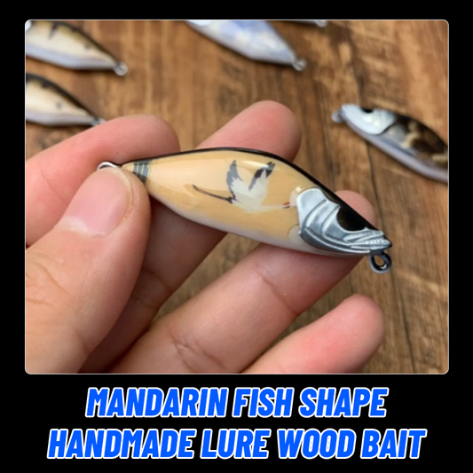 Mandarin Fish Shape Handmade Lure Wood Bait - #10