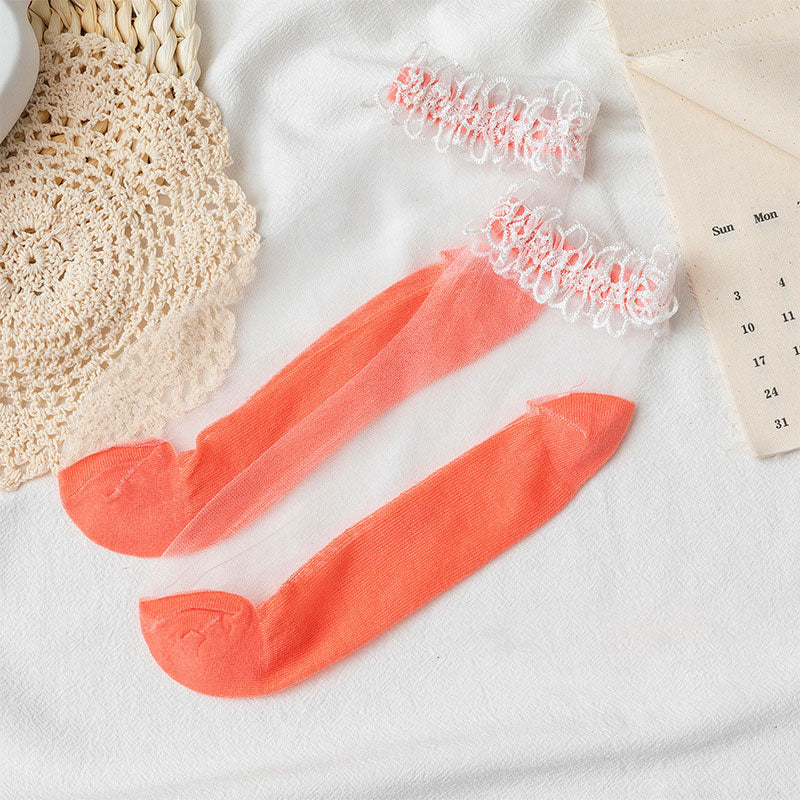 Summer Lace Crystal Socks