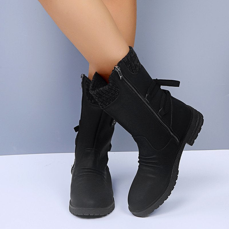 Comfortable Low Heel Mid-Calf Women's Boots