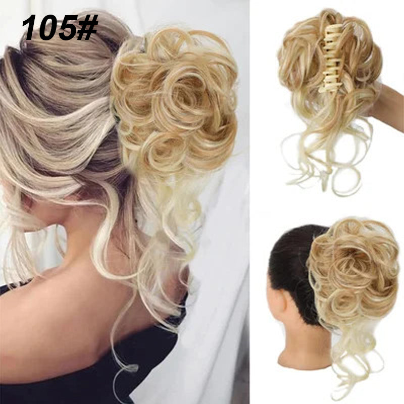 Lockiges Brötchen/Ball head wig clip