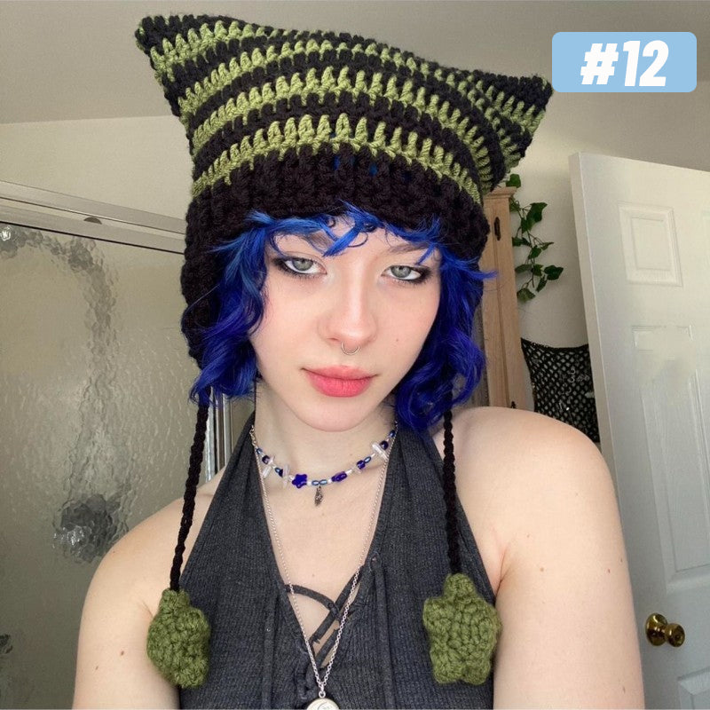 Hand Knitted Fox Ear Beanie