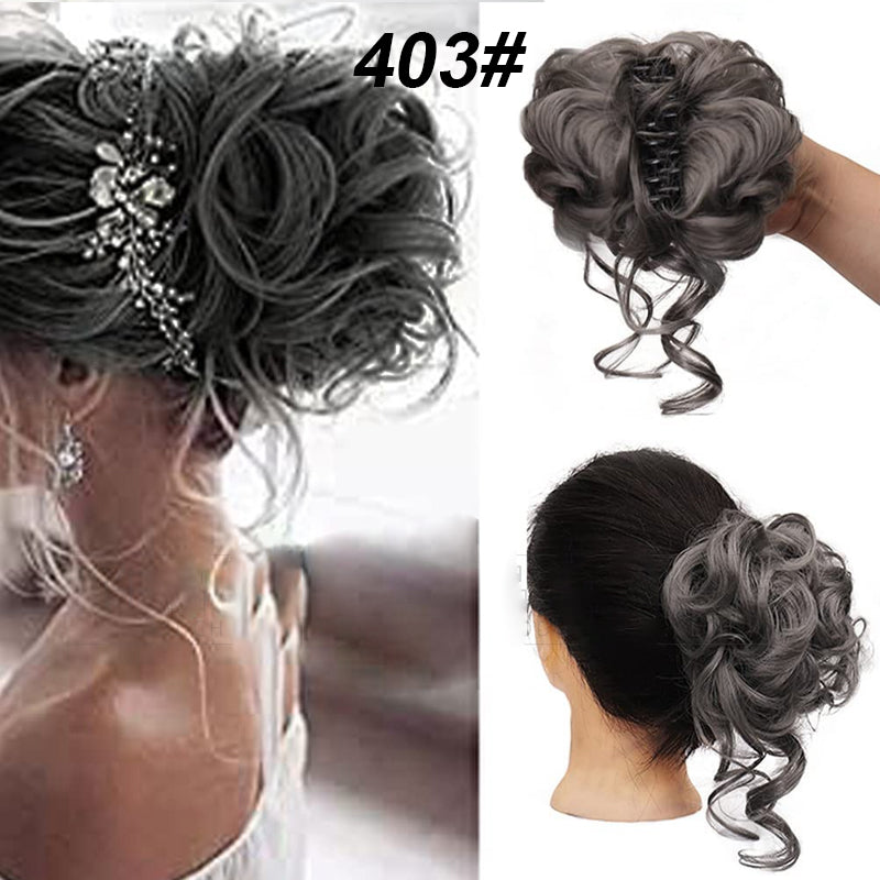 Lockiges Brötchen/Ball head wig clip