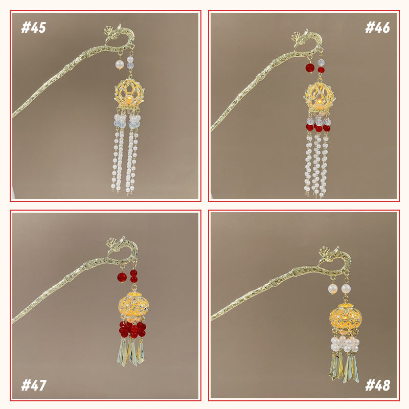 Retro Tassel Luminous Lantern Hairpin