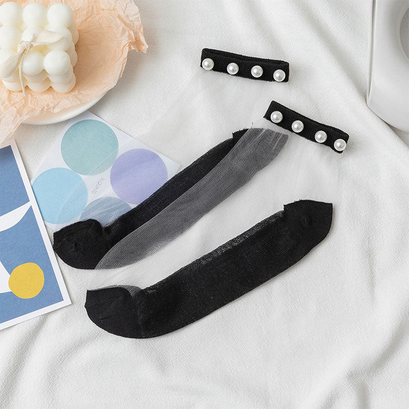 Summer Lace Crystal Socks