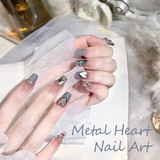 Metal Heart Nail Art