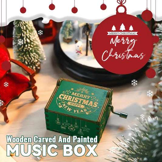 Wooden Carved and Painted Music Box 🎶