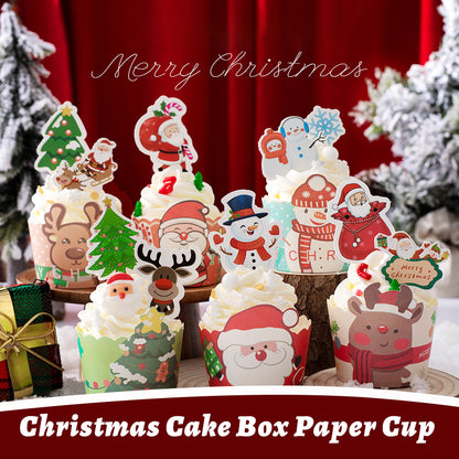 Christmas Cake Box Paper Cup