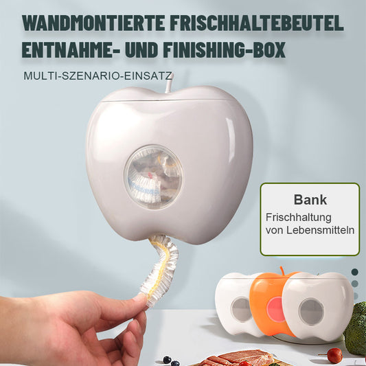 Wandmontierte Frischhaltebeutel-Entnahme- und Finishing-Box/Wall mounted fresh bag removal and finishing box