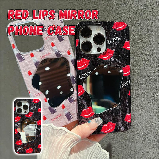 Red Lips Mirror Phone Case