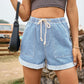 Women'S Tie Elastic Waist Denim Shorts