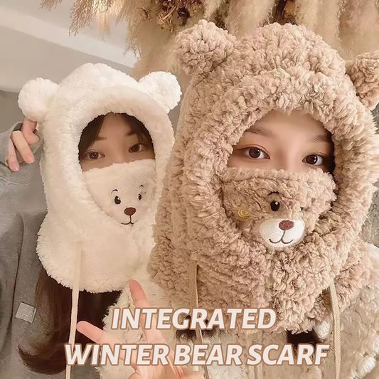 Integrated Winter Bear Scarf