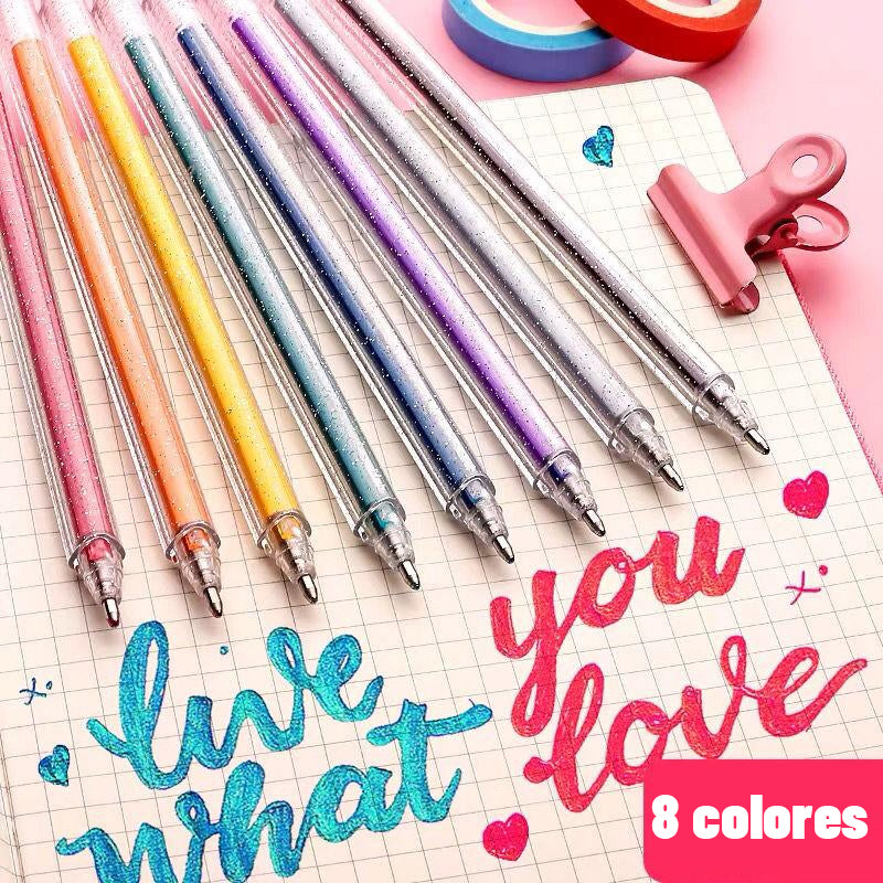 Bolígrafo De Gel Para Estudiantes Con Purpurina./fluorescent gel pen