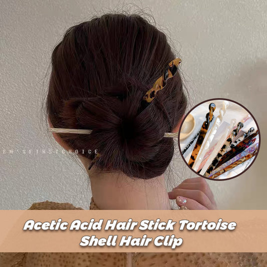 Acetic Acid Hair Stick Tortoise Shell Hair Clip（2pcs）