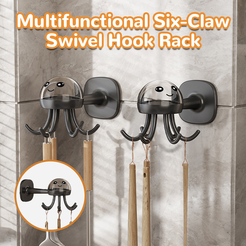 Multifunctional Six-Claw Swivel Hook Rack