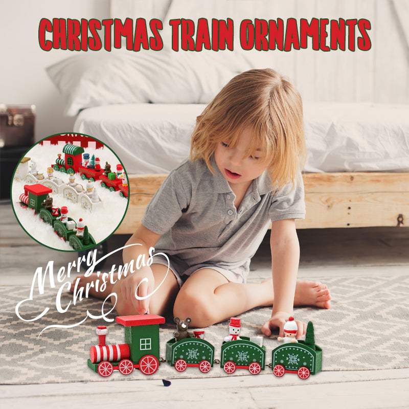Wooden Train Christmas Decoration Toy