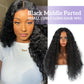 Black Middle Parted Small Curly Long Hair Wig