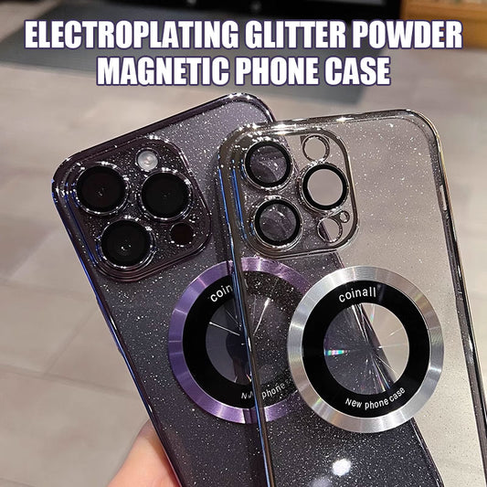 Electroplating Glitter Powder Magnetic Phone Case