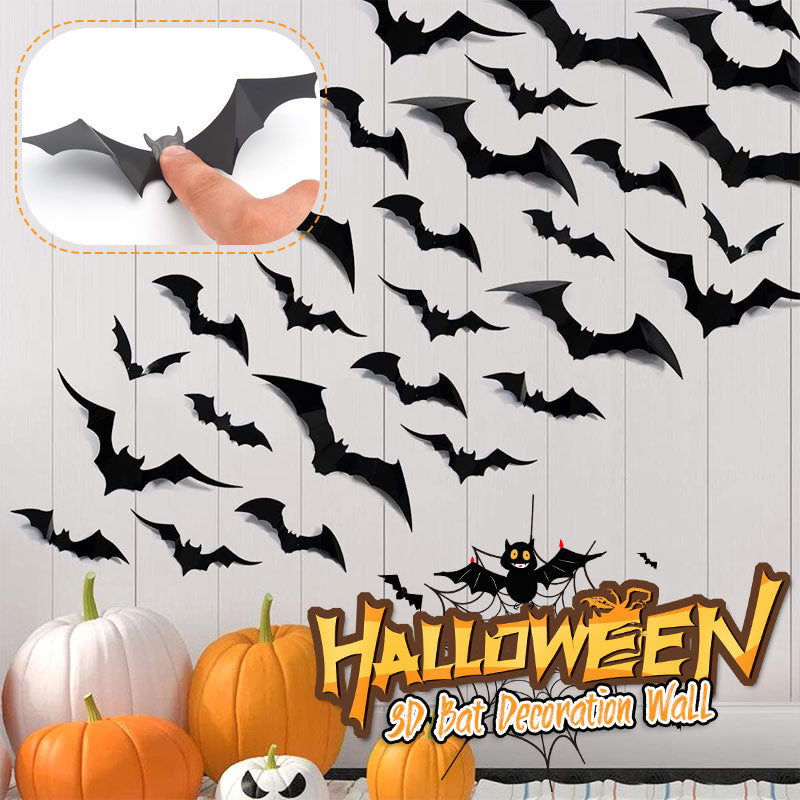 Halloween 3D Bat Decoration Wall（12pcs）