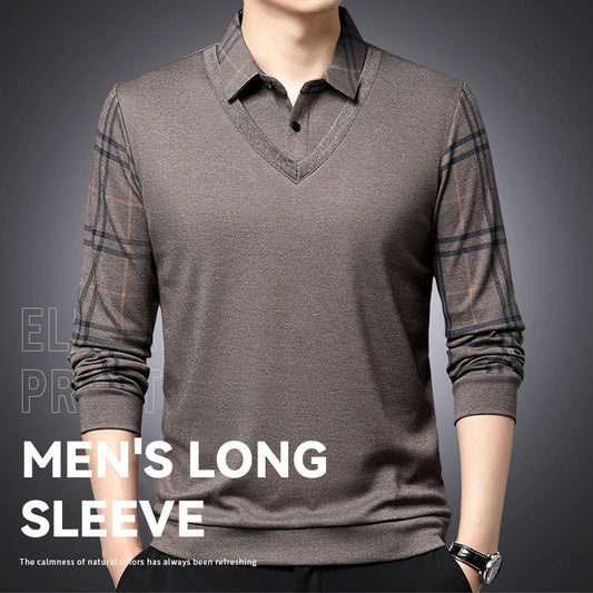 Fake To Deler Strikket Pullover - Fake Two Pieces Knitted Pullover