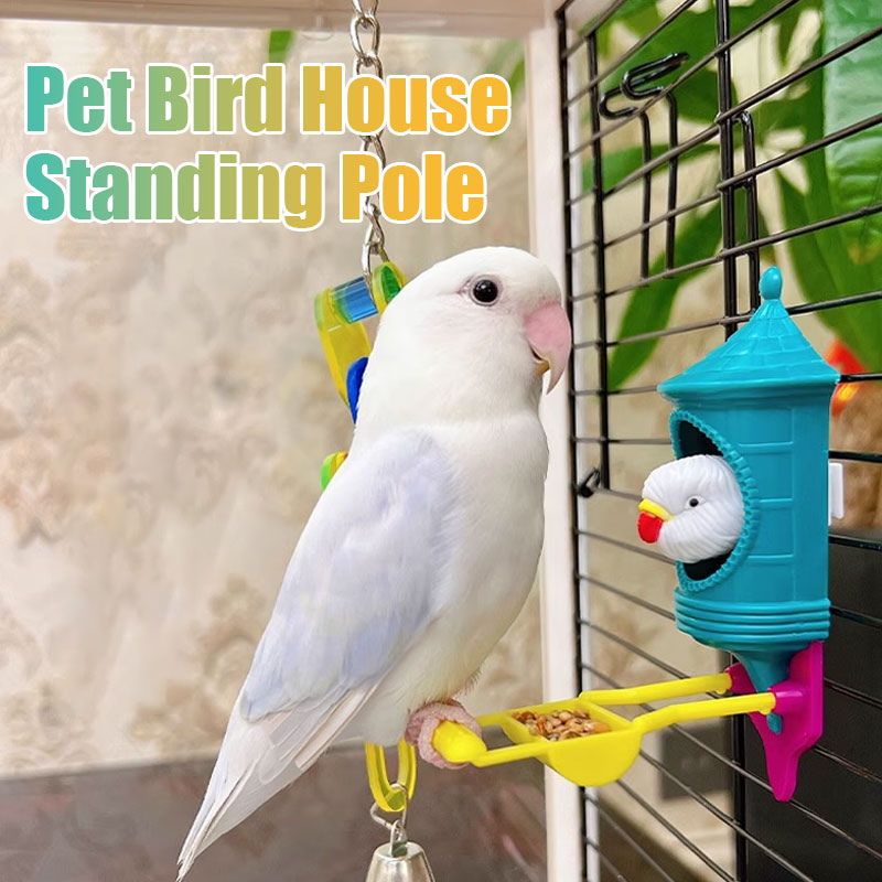 Pet Bird House Standing Pole（Random Color）