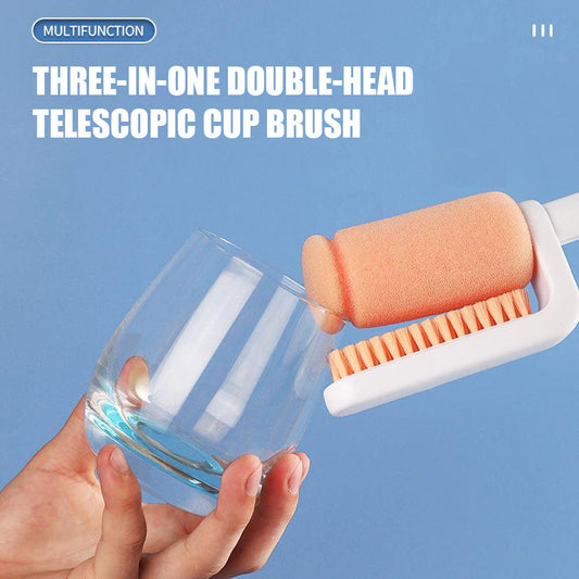 Three-In-One Double-Head Telescopic Cup Brush